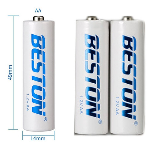 Imagen 6 de 7 de Cargador + Pilas Bateria Beston Aa Recargables X 4