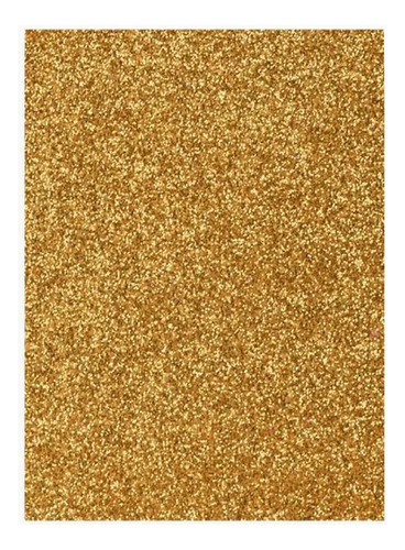 Pack Goma Eva Escolar Con Glitter 10 Unidades Dorado