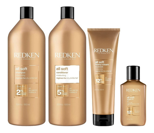 Shampoo 1000ml+ Condition+mascarilla+ Aceite Redken All Soft