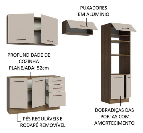 Mueble de cocina completo 270 cm Agata Rustic/Crema Madesa 08