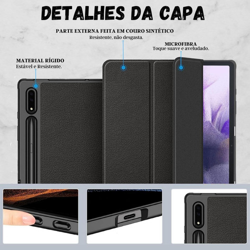 Capa Smartcase Auto Sleep Slot Caneta Para Galaxy Tab S7 Fe