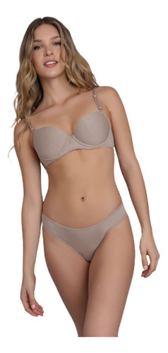 Conjunto Sexy Lali Algodon Corpiño Push Up Y Colaless 2046