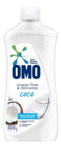 Sabão líquido Omo Roupas Finas e Delicadas Coco frasco 450 ml