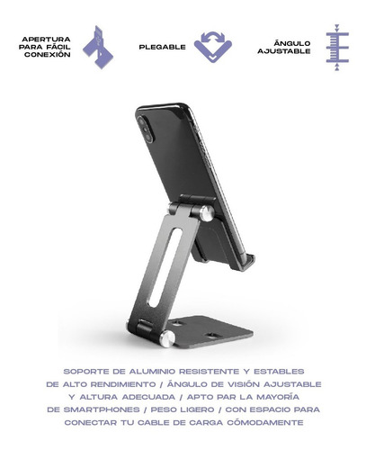 Imagen 8 de 10 de Soporte De Escritorio Para Celulares Tagwood