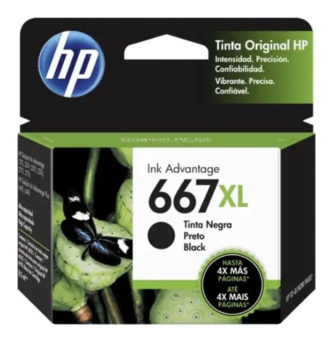 Cartucho Hp 667xl Negro Original 8.5ml 3ym81al - 2775/2375