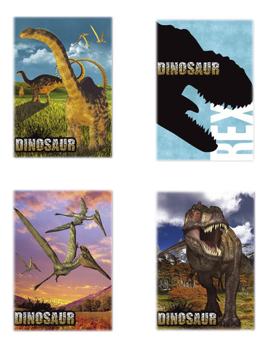 Kit 5 Cadernos Pequenos 1/4 Dino Jurassic World 96fls Máxima