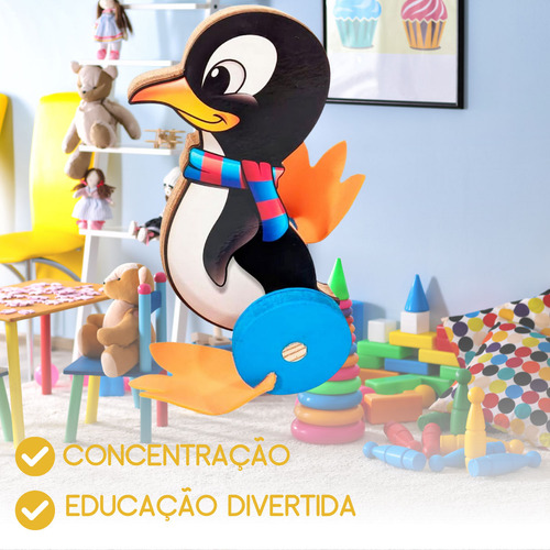 Brinquedo Infantil Desenvolvimento Motor Educativo Pinguim