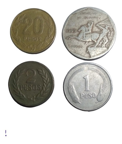  Monedas Colombia Desde 20 A 1 Peso 4 Piezas Envío $60