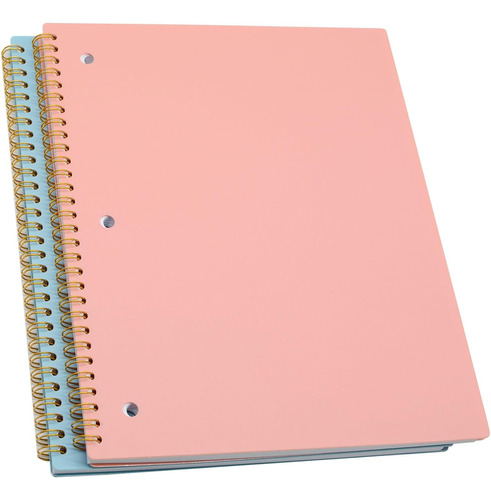 Cuaderno Espiral Desgarrable, 2 Piezas 2 Colores 3 Dise...