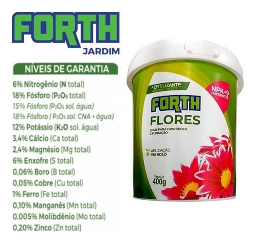 Kit Forth Flores400g + Refil 400g Adubo Fertilizante