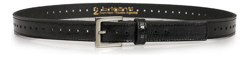Cinturon Mujer Cuero Cinto Vestir Reforzado Briganti Lissi Color Negro Charol Talle 95