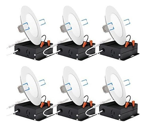 Sunco Iluminación 6 Pack 4 Pulgadas Led Downlight Delgada C