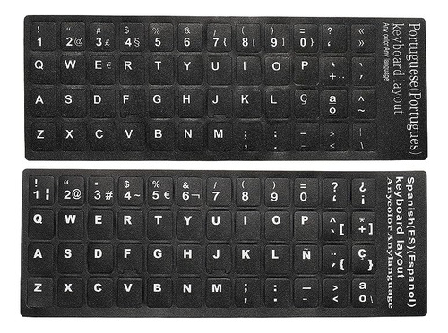 Calcomanias Para Teclado Portugues Y Español Paquete 2 Funda