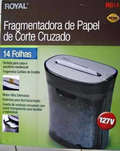 Fragmentadora De Papel Royal Hg 14 Folhas Cartões Cd Dvd