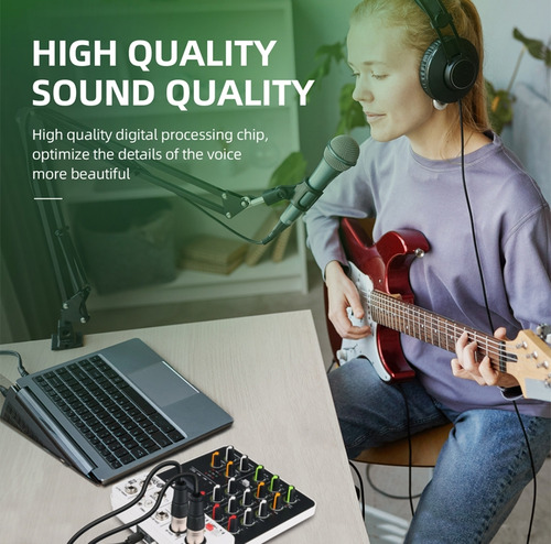 Consola Mezclador De Audio 4 Canales, Bluetooth Y Usb Oferta