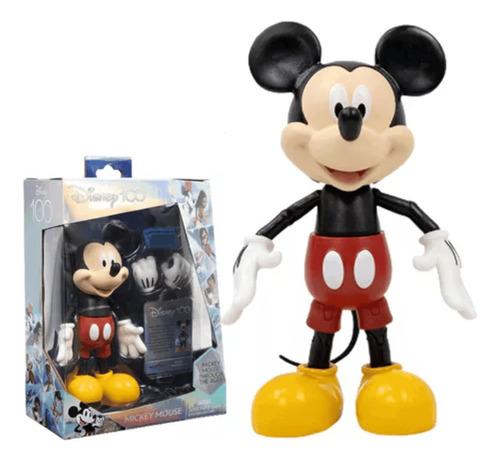Figura Disney 100 Anos Mickey Mouse Articulado Com Acessório