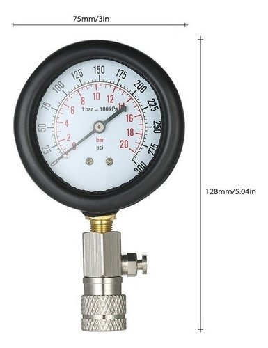 Genérica Gauge Tester Automotive Test Kit 0-300psi With Case