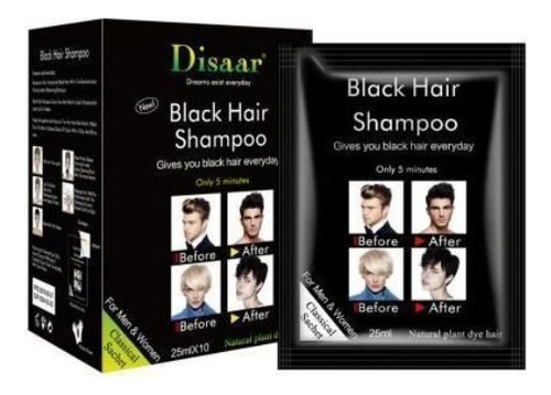 Shampoo Tinte Negro Hombre Canas Dexe