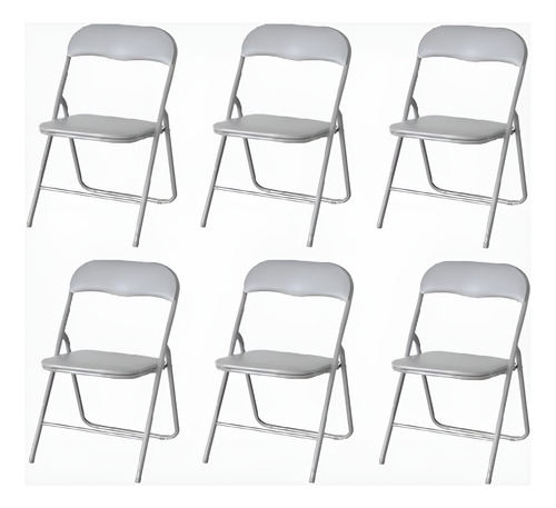 Set 6 Sillas Plegables Gardenlife Ga-sp018b Color Blanco