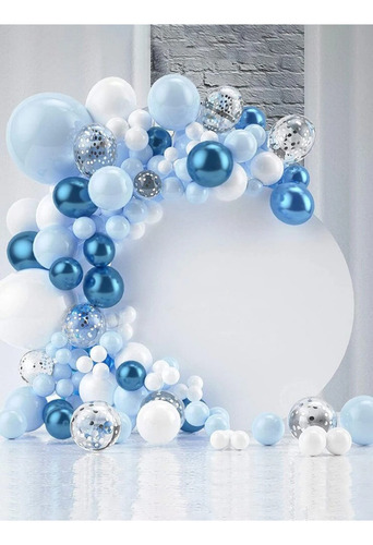 Arco Desconstruído Azul, Branco E Cristal + Fita E