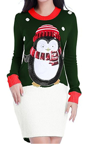 V28 Suéter De Navidad Las Mujeres, Feo Brillante