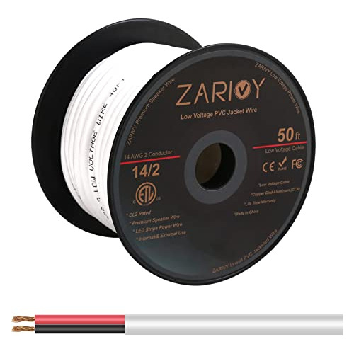 Zarivy 50 Pies Calibre 14 2 Conductores Cable Rojo Negro Con