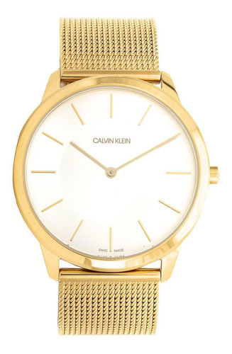 Relógio Masculino Calvin Klein Minimal Aço Dourado K3m2t526