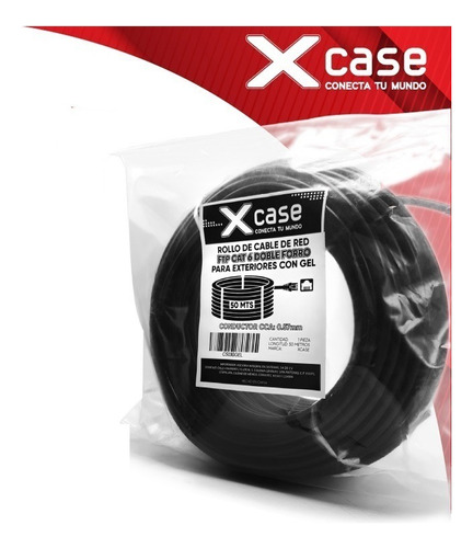 50 M Cable Red Ftp Xcase Cat6 Blindado Uso Exterior Con Gel