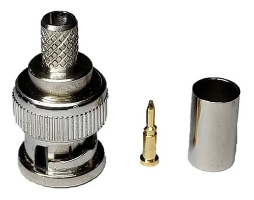 Imagen 3 de 3 de Ficha Bnc Crimpeable Rg59 Coaxil Acero X 10 Unidades