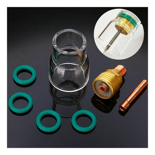 Kit Vaso Vidrio Linterna 7pz Soldadura Tig NÂș 12 Pinzas