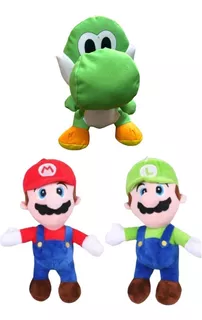 Peluche Mario Bros + Luiggi + Yoshi Hermosos