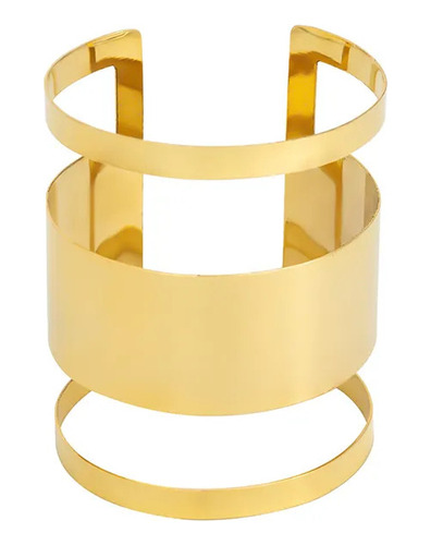 Luxuosa Maxxi Pulseira Bracelete Dourada Vazada Filete