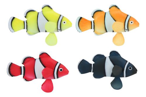 Pez Payaso Biónico Para Acuario, De Silicona, Luminosos, Par