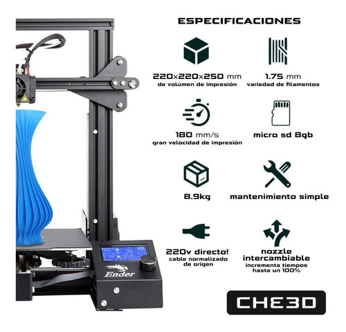 Imagen 6 de 7 de Creality 3D Ender-3 - 100V/265V - Black