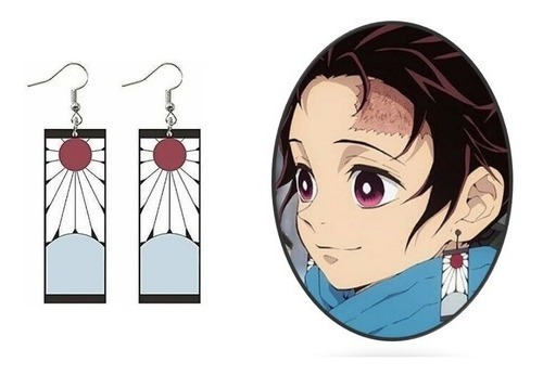 Demon Slayer Aretes Pendientes Tanjiro Cosplay