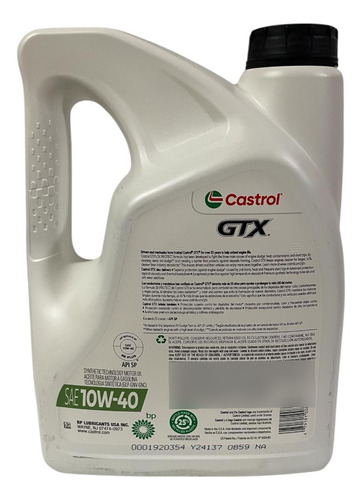 Aceite Castrol Gtx 10w-40 3.78l Semi-sintético