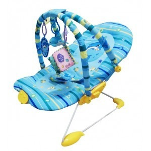 Cadeira Cadeirinha Musical Descanso Vibratoria Bebê Azul