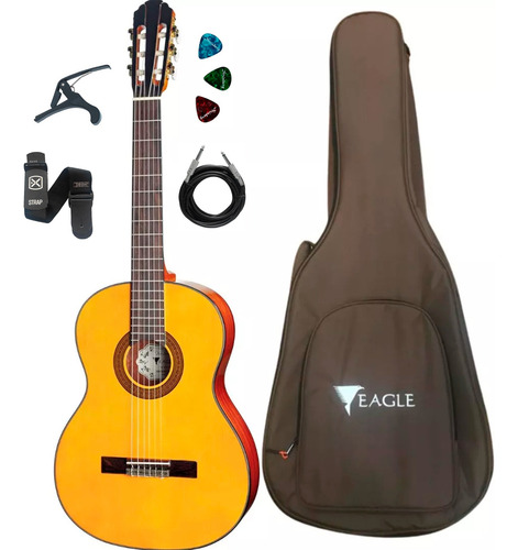 Violão Clássico Eagle Dh-69 Vg Acústico C/ Bag + Acessórios