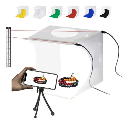 Caja De Luz Mini Estudio Fotográfico Con Tripie Para Celular