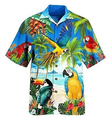 Camisa Hawaiana Con Estampado De Laurel For Hombre