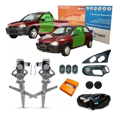 Kit Vidro Elétrico Completa Corsa Wind Pickup 2p 1998 A 2009