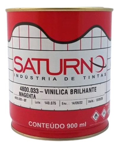 Tinta Vinílica Brilhante Magenta 900ml Saturno 4800.033