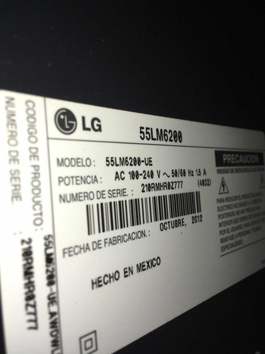 Imagen 3 de 4 de Tv LG 55 Led Lcd Para Repuesto, Pantalla Dañada