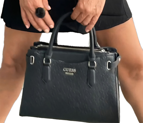 Cartera Guess Los Angeles Dixson Black Original !!! Negro Estampado Guees Níquel Negro