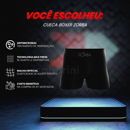 Kit 10 Cueca Boxer Algodão Sem Costura Box Atacado Zorba Box