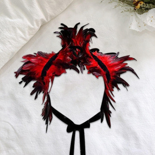 S. Envoltura De Hombro Estilo Victoriano Con Plumas