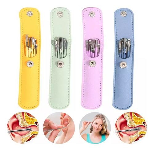 Kit 3 Limpiador Oidos Inoxidable Removedor De Cera Oidos
