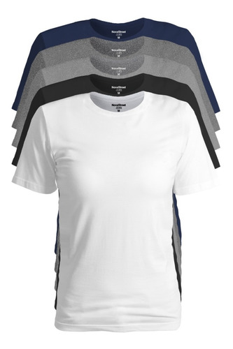 Kit 5 Blusinha Feminina Básica Camisetas Original Novastreet