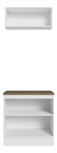 Mueble Modular Integral Almacenamiento Garaje Madesa Color Blanco/marron