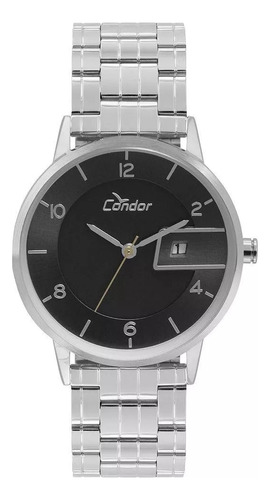 Relógio Condor Masculino Casual Prata Slim Original